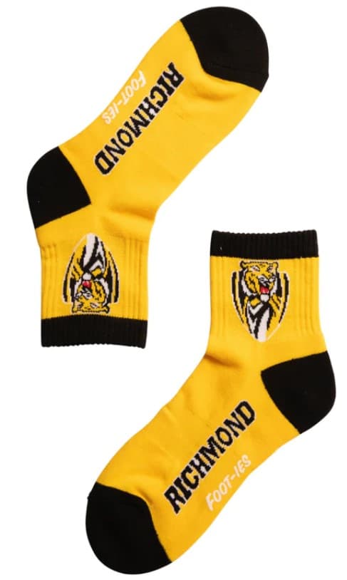 Richmond Tigers AFL Adults Banner 2 Pack Quarter Socks - Image 2