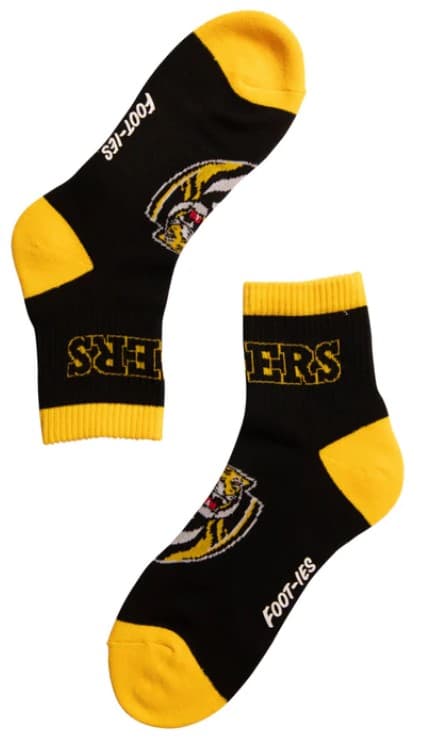 Richmond Tigers AFL Adults Banner 2 Pack Quarter Socks - Image 3