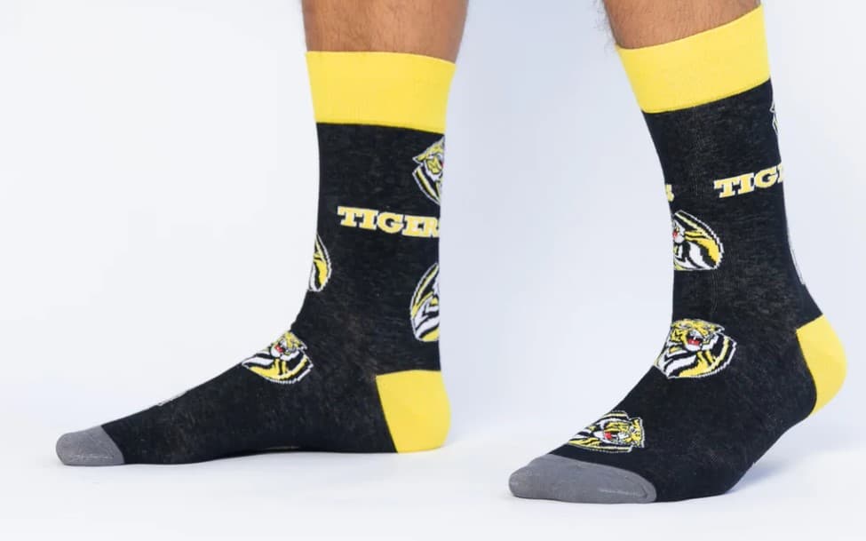 Richmond Tigers AFL Adults Large Logo Socks - Image 2