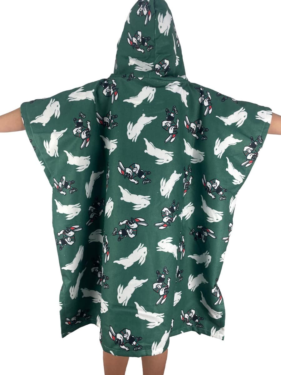 South Sydney Rabbitohs NRL Kids Hooded Beach Towel - Image 2