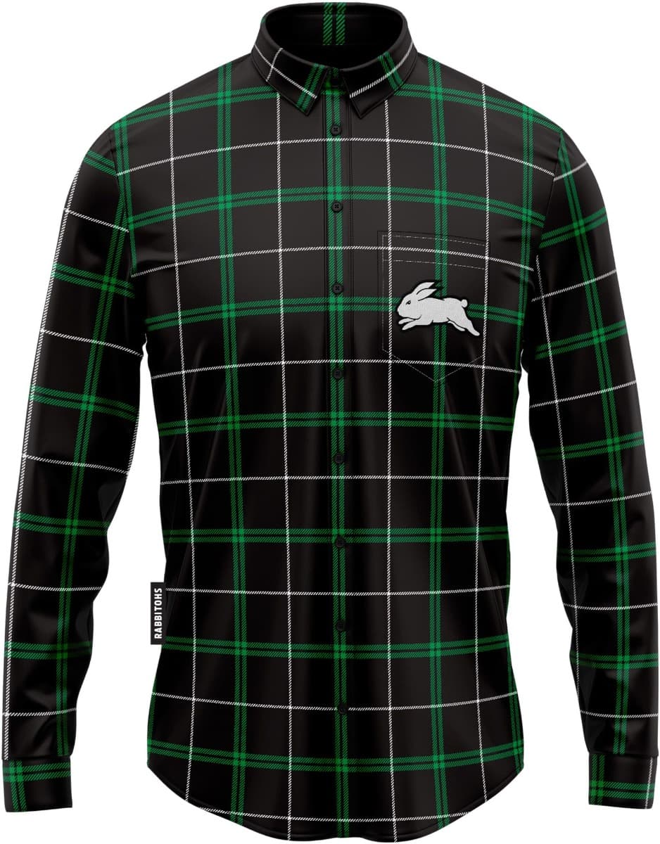 South Sydney Rabbitohs NRL Mens Mustang Flannel Shirt - Image 3