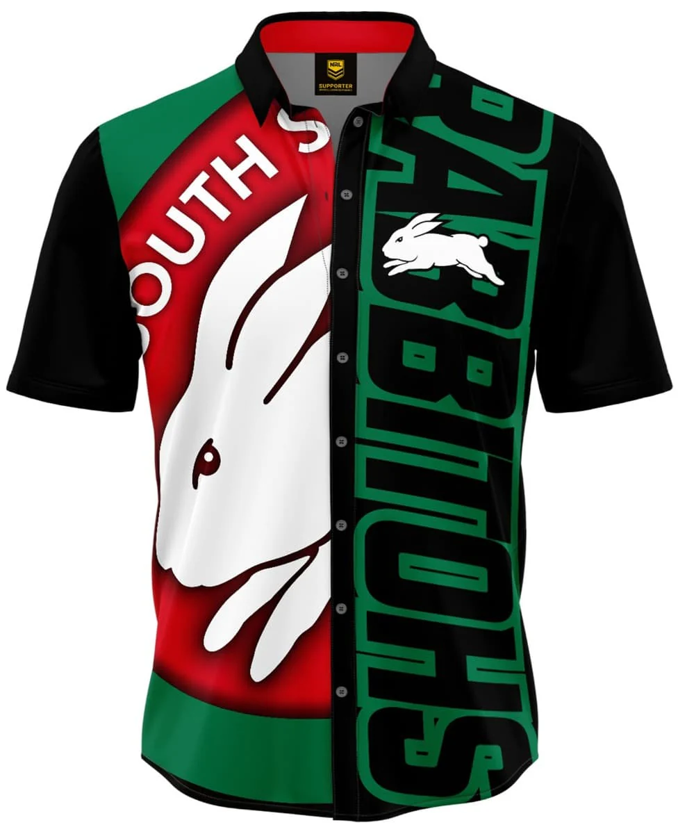 South Sydney Rabbitohs NRL Mens Showtime Party Shirt - Image 2