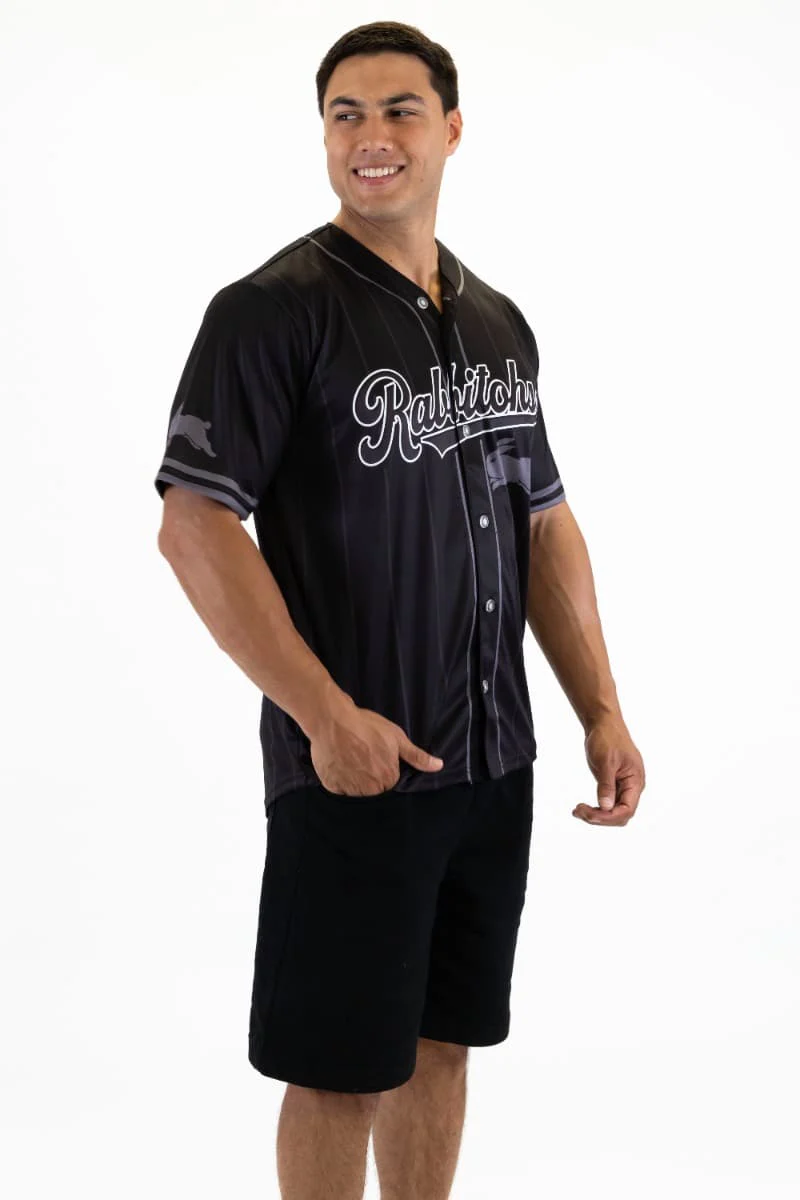 South Sydney Rabbitohs 2026 NRL Mens Blackout Baseball Shirt - Image 5