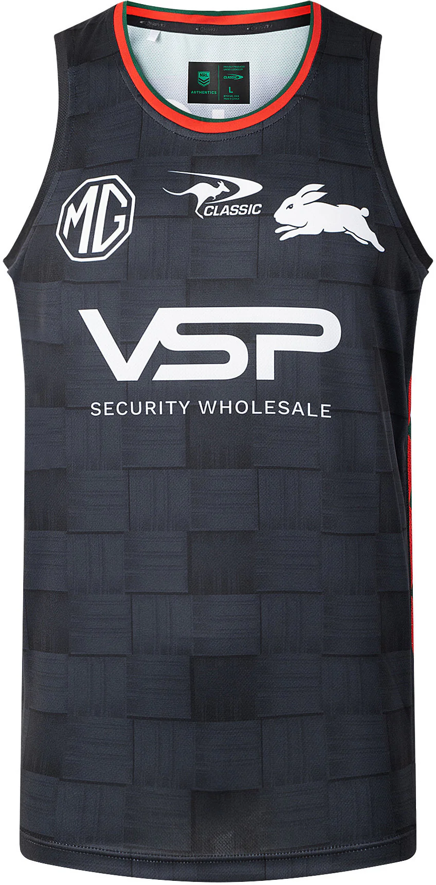 South Sydney Rabbitohs 2026 NRL Mens Black Training Singlet - Image 2