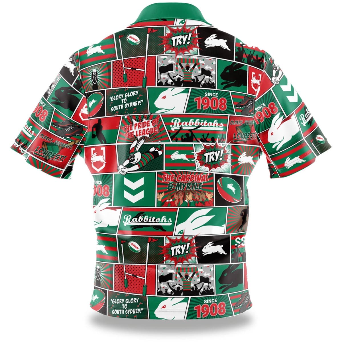 South Sydney Rabbitohs NRL Mens 'Fanatic' Pop Art Shirt - Image 2