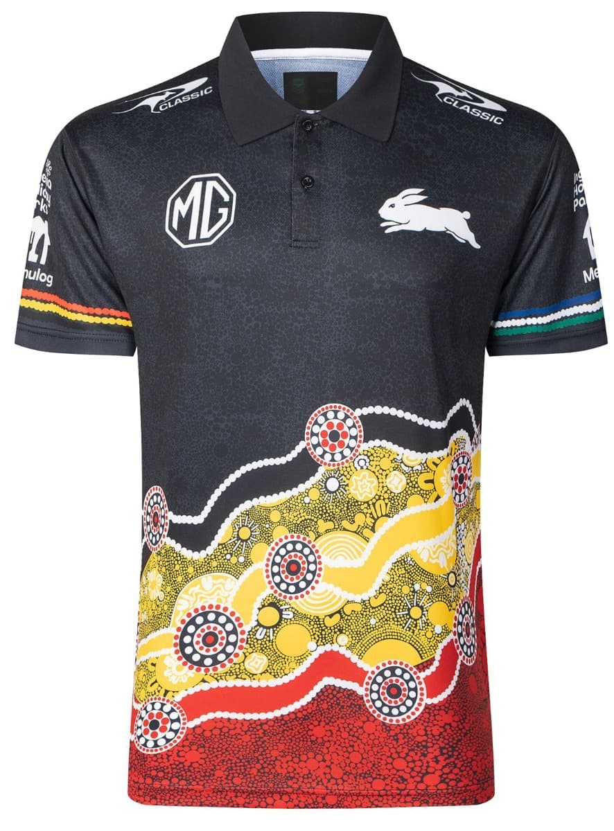 South Sydney Rabbitohs NRL Mens Indigenous Polo Shirt