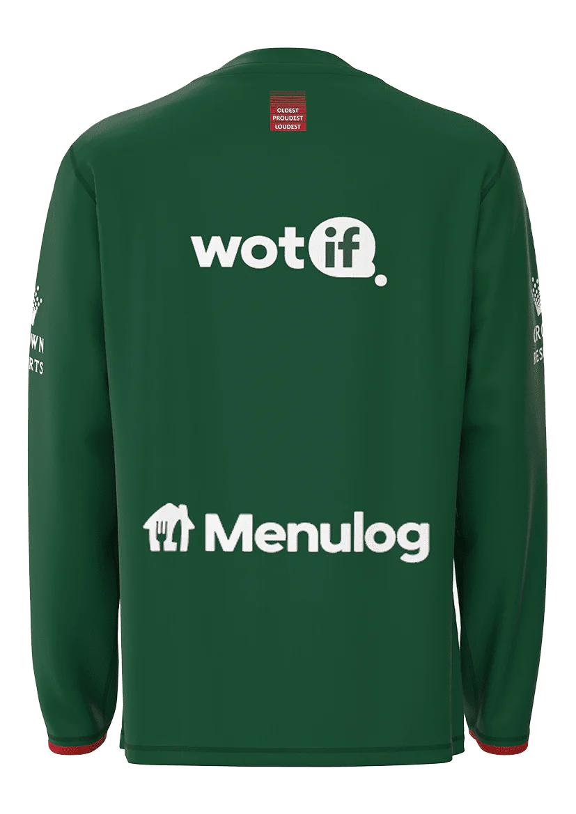 South Sydney Rabbitohs NRL Green Long Sleeve Training Tee - Image 2