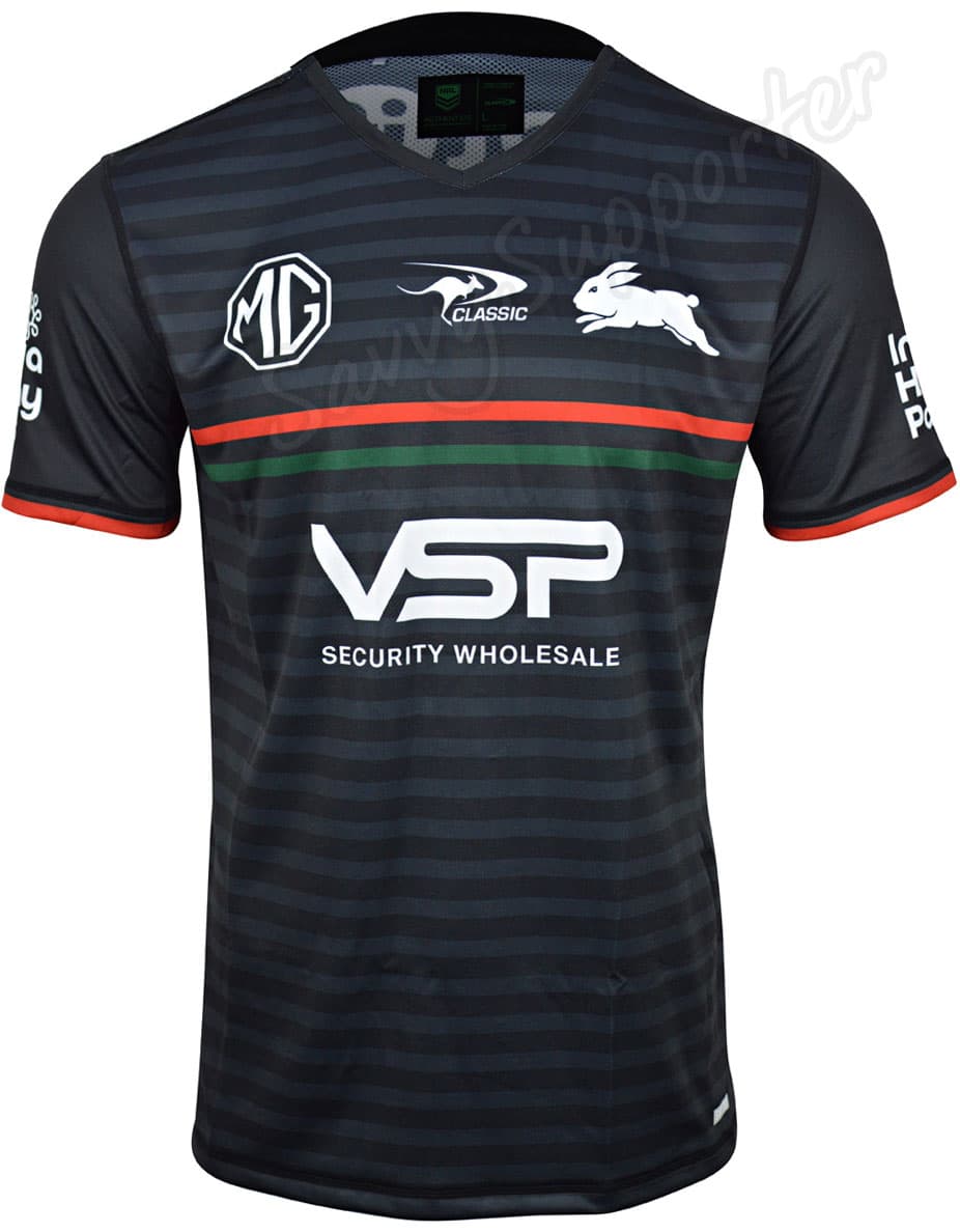 South Sydney Rabbitohs NRL Mens Black Training Shirt - Image 2