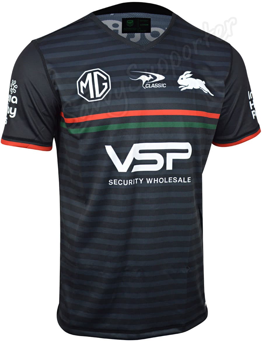 South Sydney Rabbitohs NRL Mens Black Training Shirt - Image 3