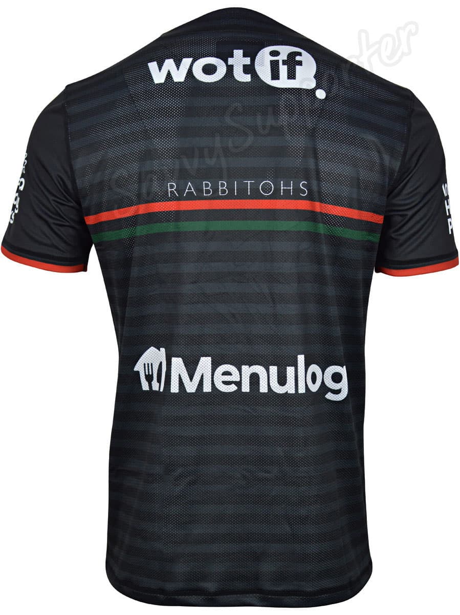 South Sydney Rabbitohs NRL Mens Black Training Shirt - Image 4