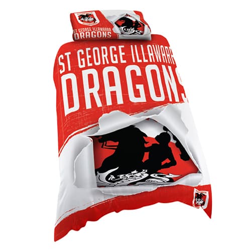 St George Dragons NRL Single Quilt Cover Set - Image 3