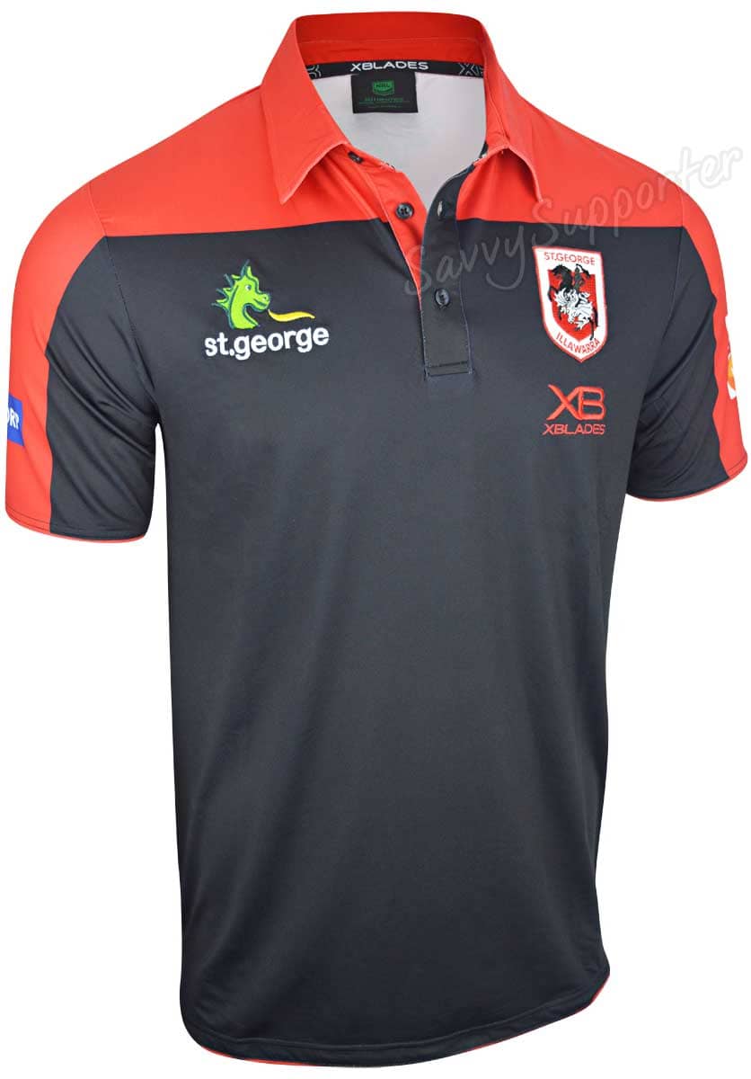 St George Dragons 2020 NRL Mens Players Polo Shirt - Image 2