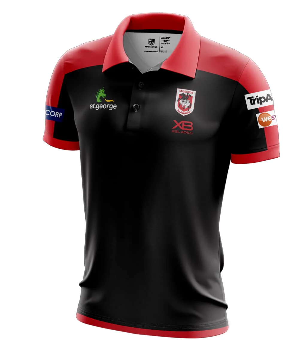 St George Dragons 2020 NRL Mens Players Polo Shirt - Image 5