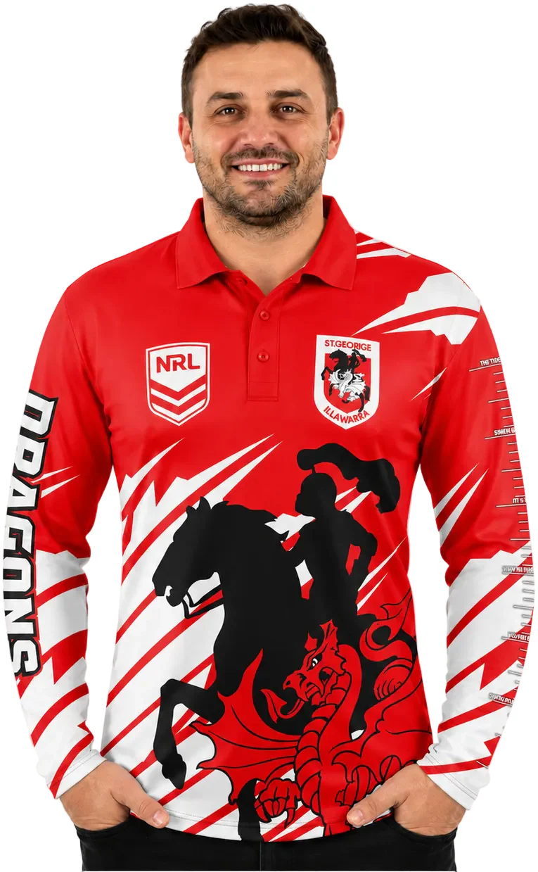 St George Dragons NRL Mens Ignition Fishing Shirt
