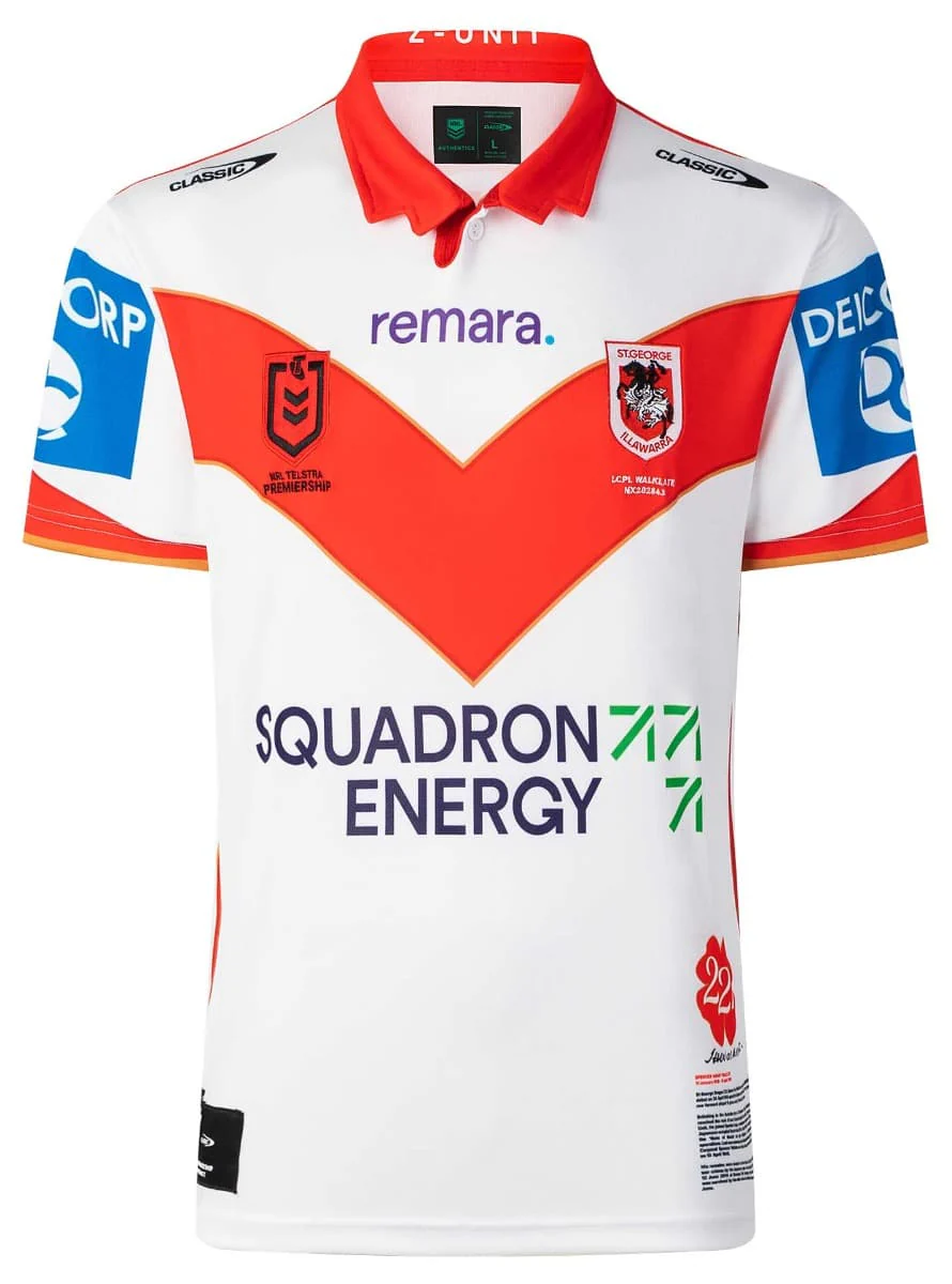St George Dragons 2025 NRL Mens Anzac Jersey