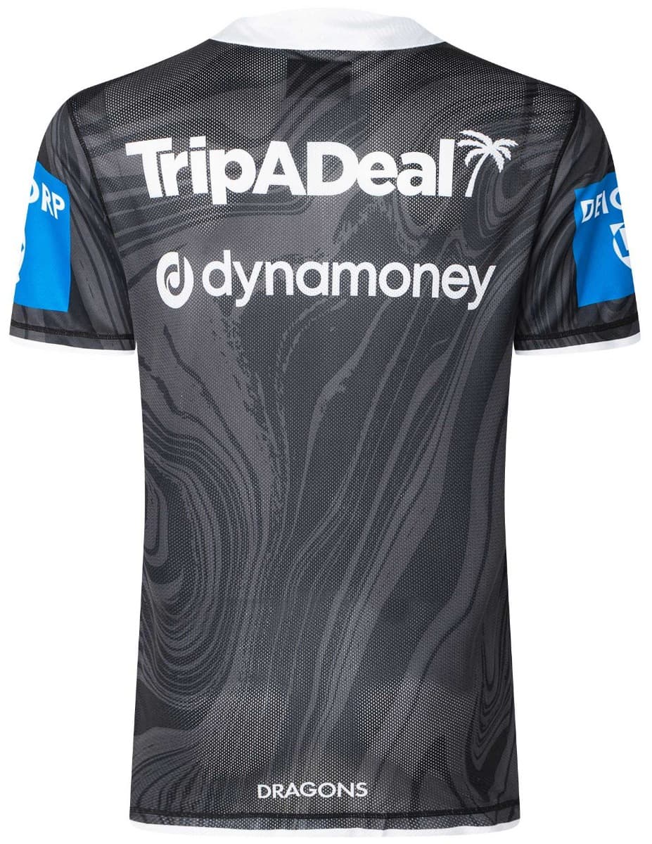 St George Dragons 2025 NRL Mens Black Training Shirt - Image 2
