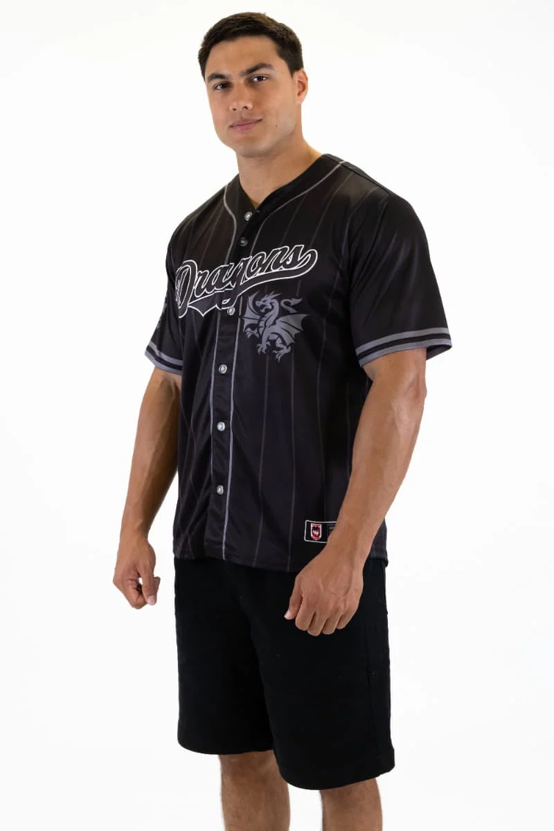 St George Dragons 2026 NRL Mens Blackout Baseball Shirt - Image 3