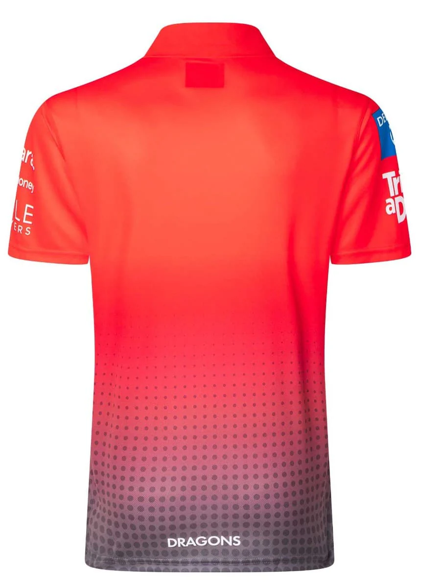 St George Dragons 2025 NRL Mens Red Media Polo Shirt - Image 2