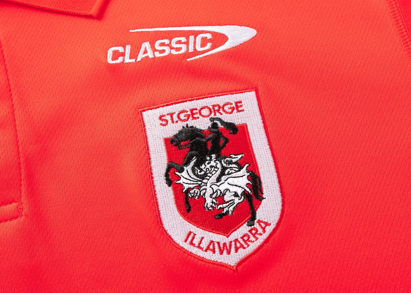 St George Dragons 2025 NRL Mens Red Media Polo Shirt - Image 5