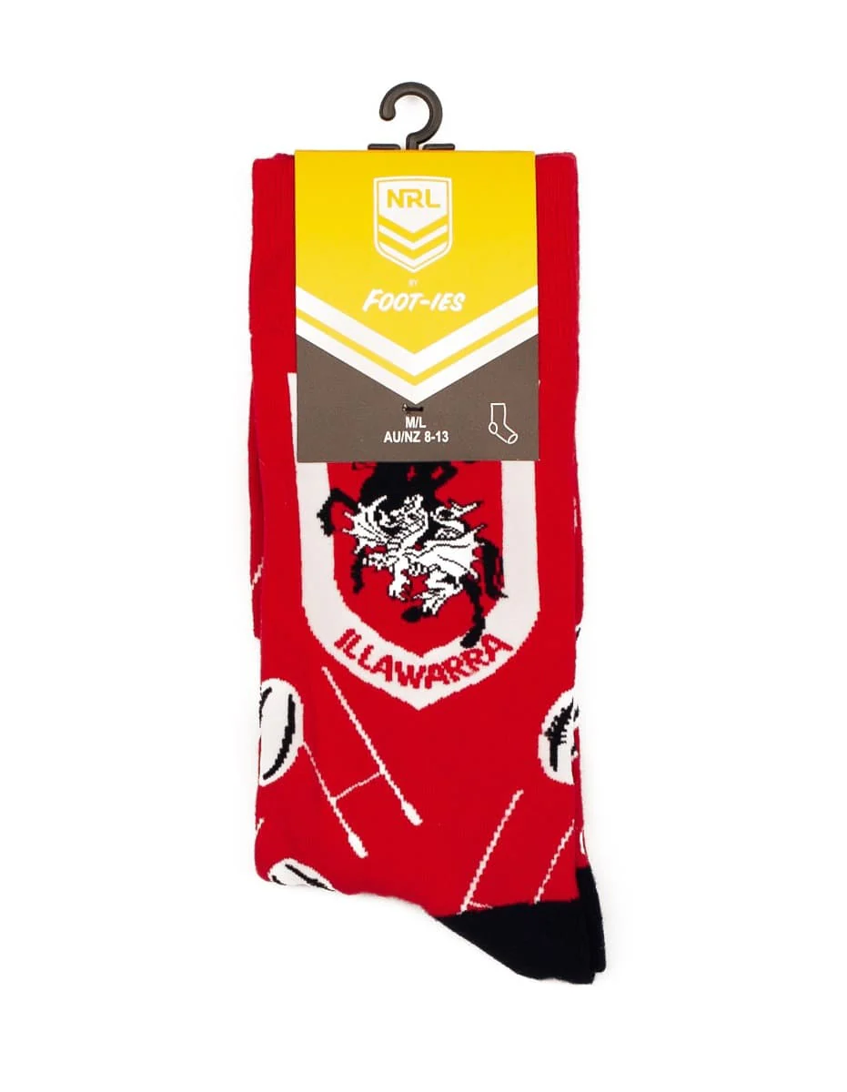 St George Dragons NRL Goal Post Logo Socks - Image 2