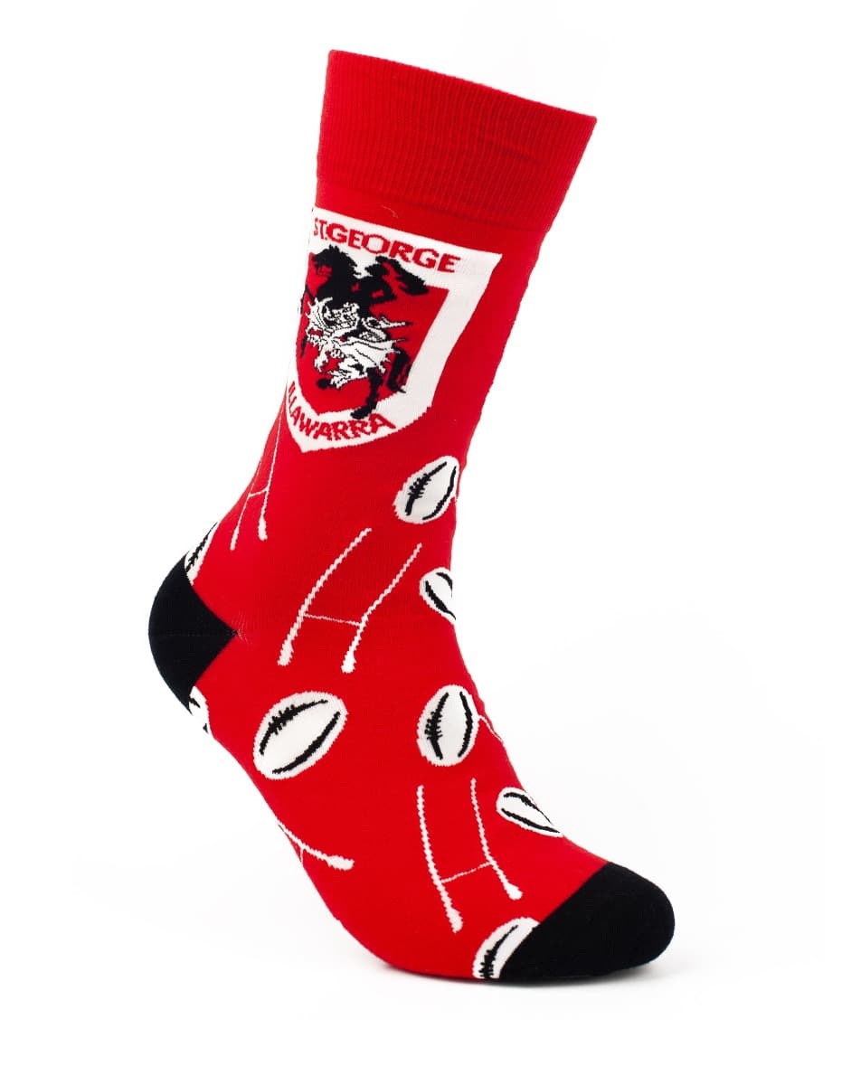 St George Dragons NRL Goal Post Logo Socks - Image 3