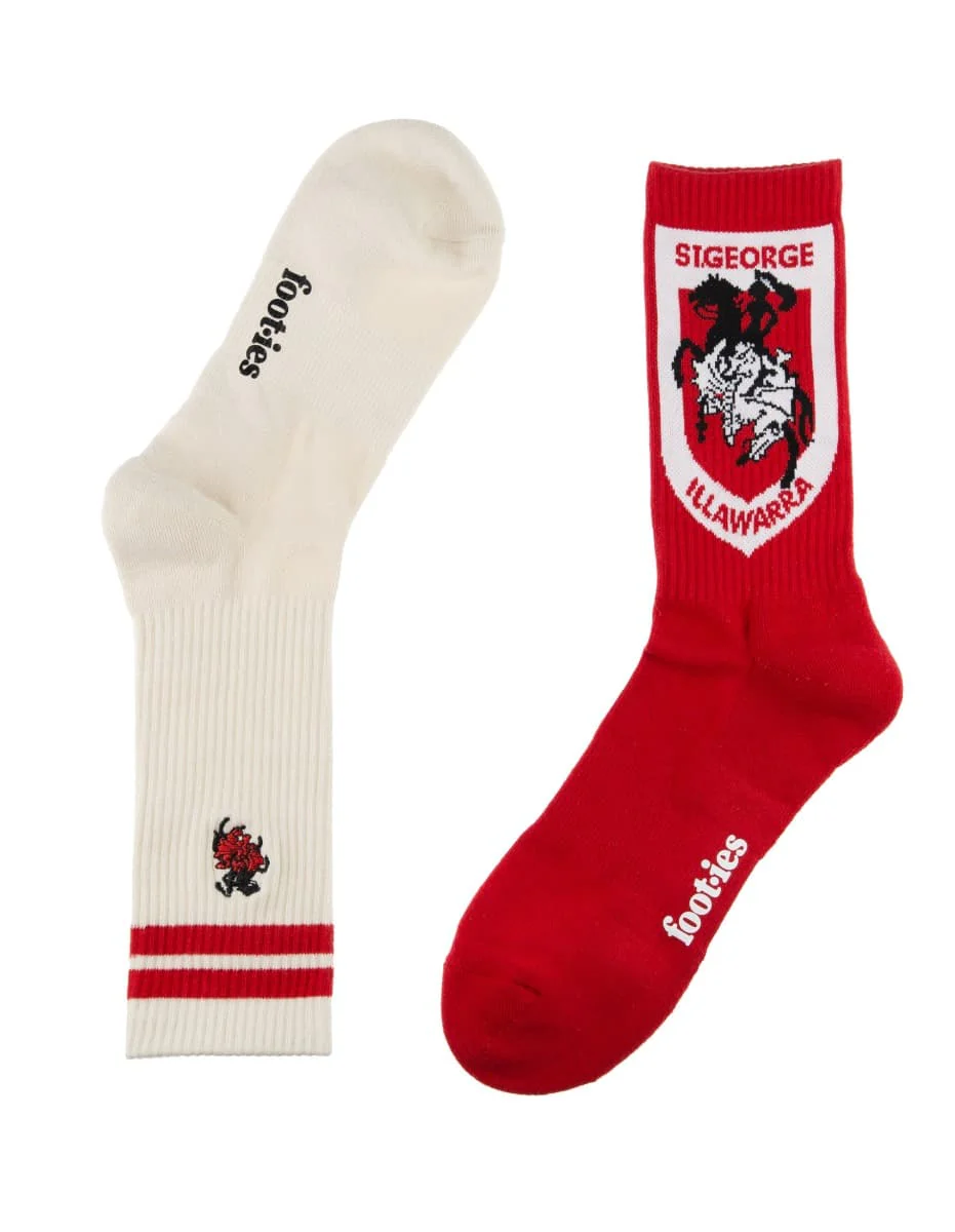 St George Dragons NRL Icons Sneaker 2 Sock Pack - Image 2