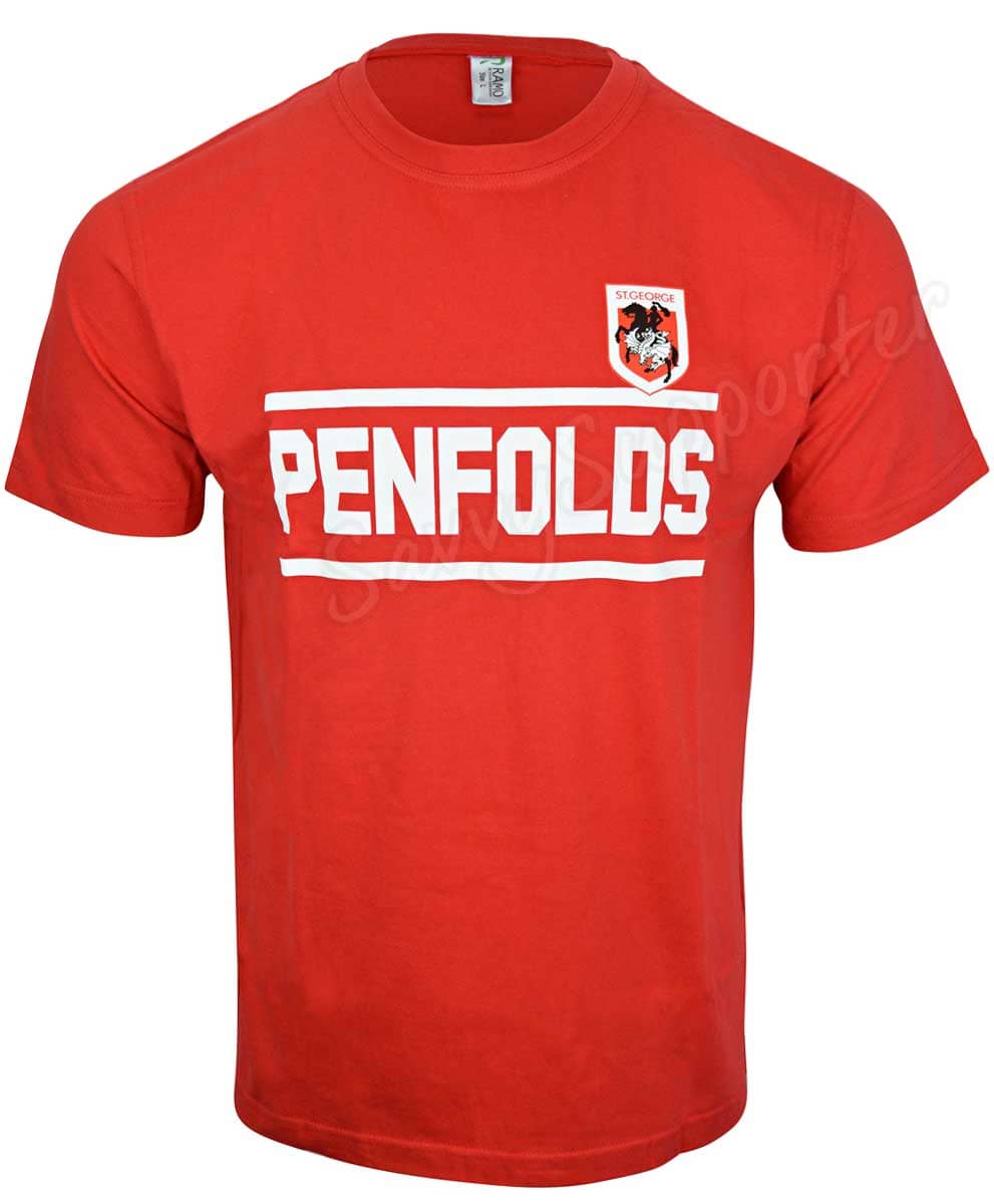 St George Dragons NRL Mens 1979 Cotton Retro Tee - Image 3