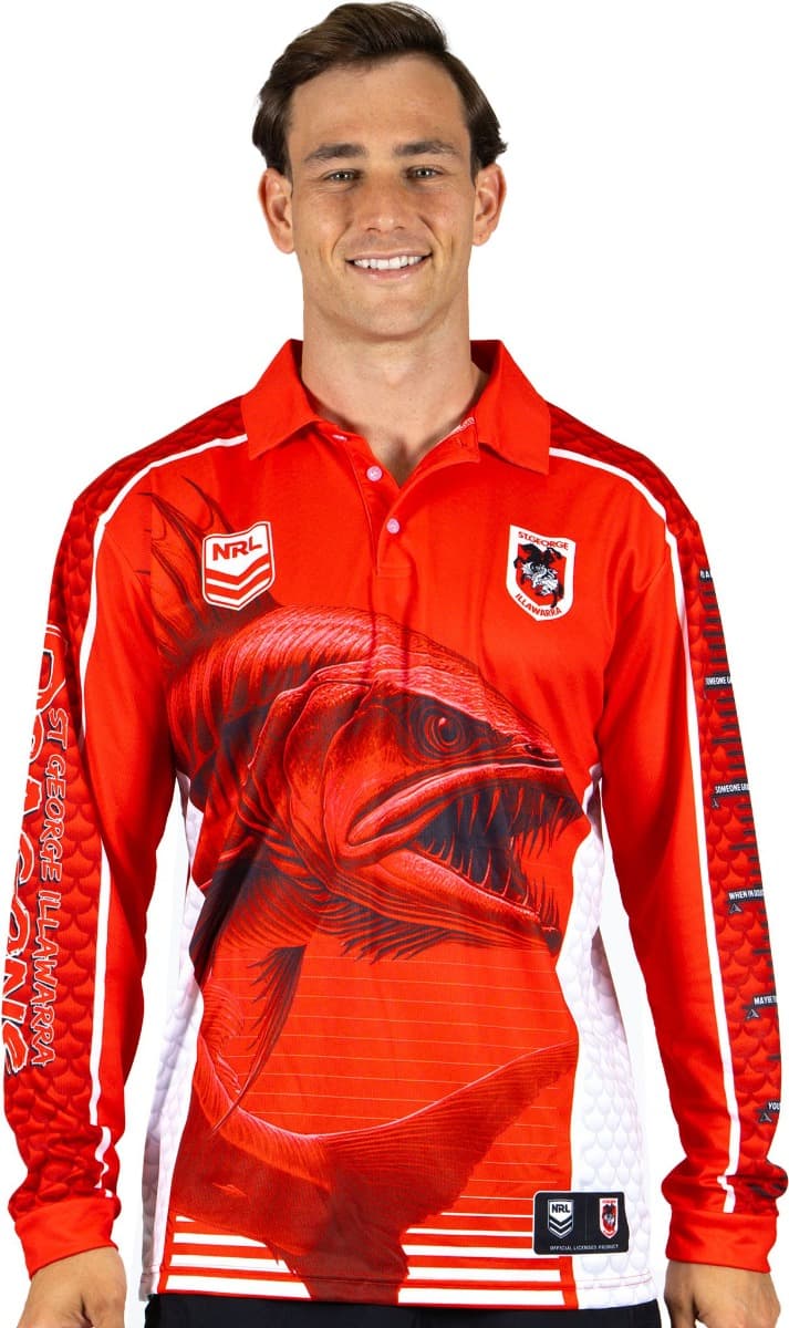 St George Dragons NRL Mens Barracuda Fishing Shirt