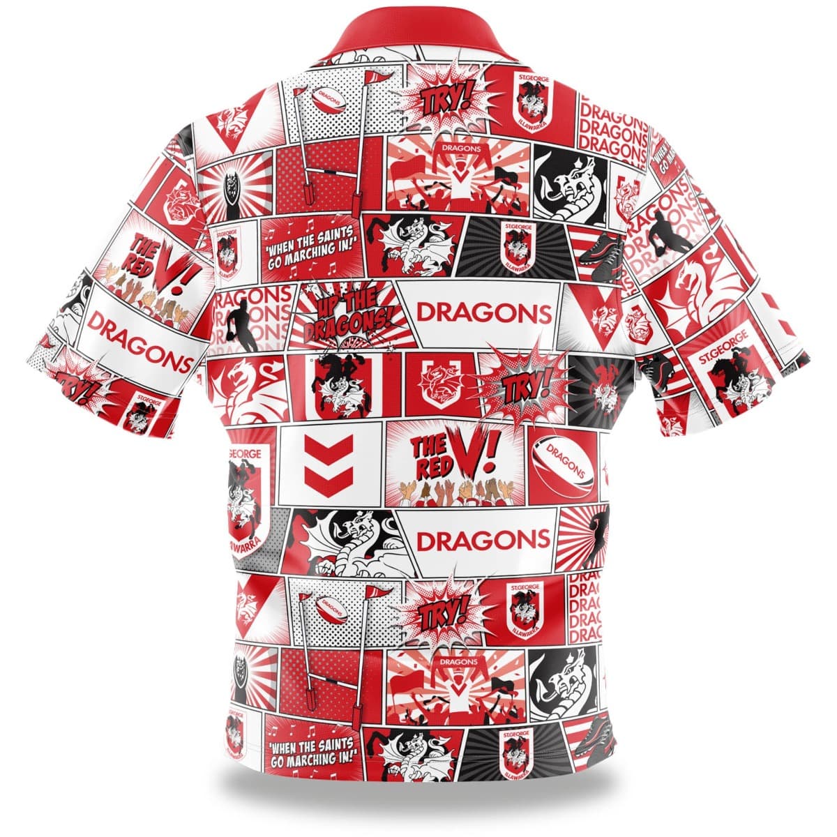 St George Dragons NRL Mens 'Fanatic' Pop Art Shirt - Image 2