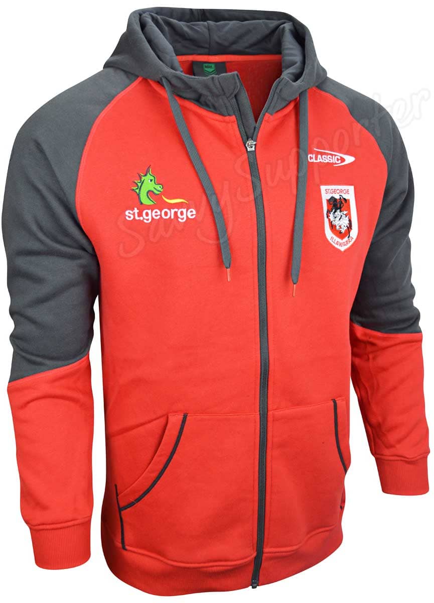 St George Dragons NRL Mens Full Zip Hoodie - Image 2
