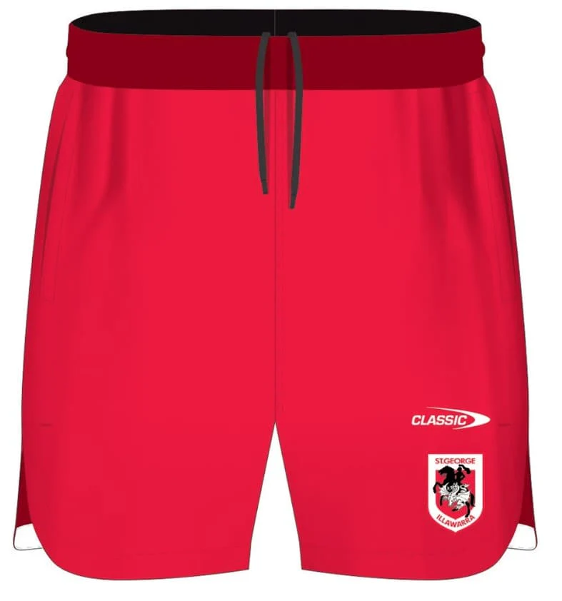 St George Dragons NRL Mens Red Training Shorts - Image 4