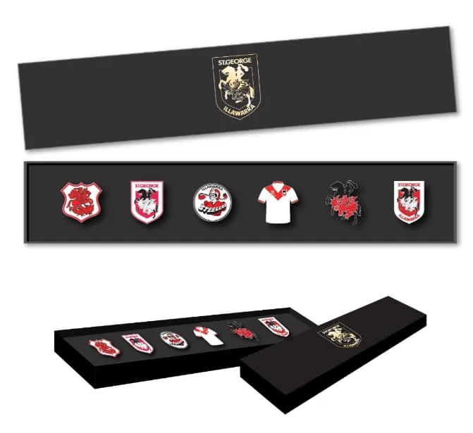 St George Illawarra Dragons Logo Pin Set