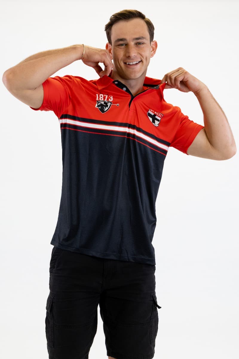 St Kilda Saints 2025 AFL Mens Sandman Golf Polo Shirt - Image 2