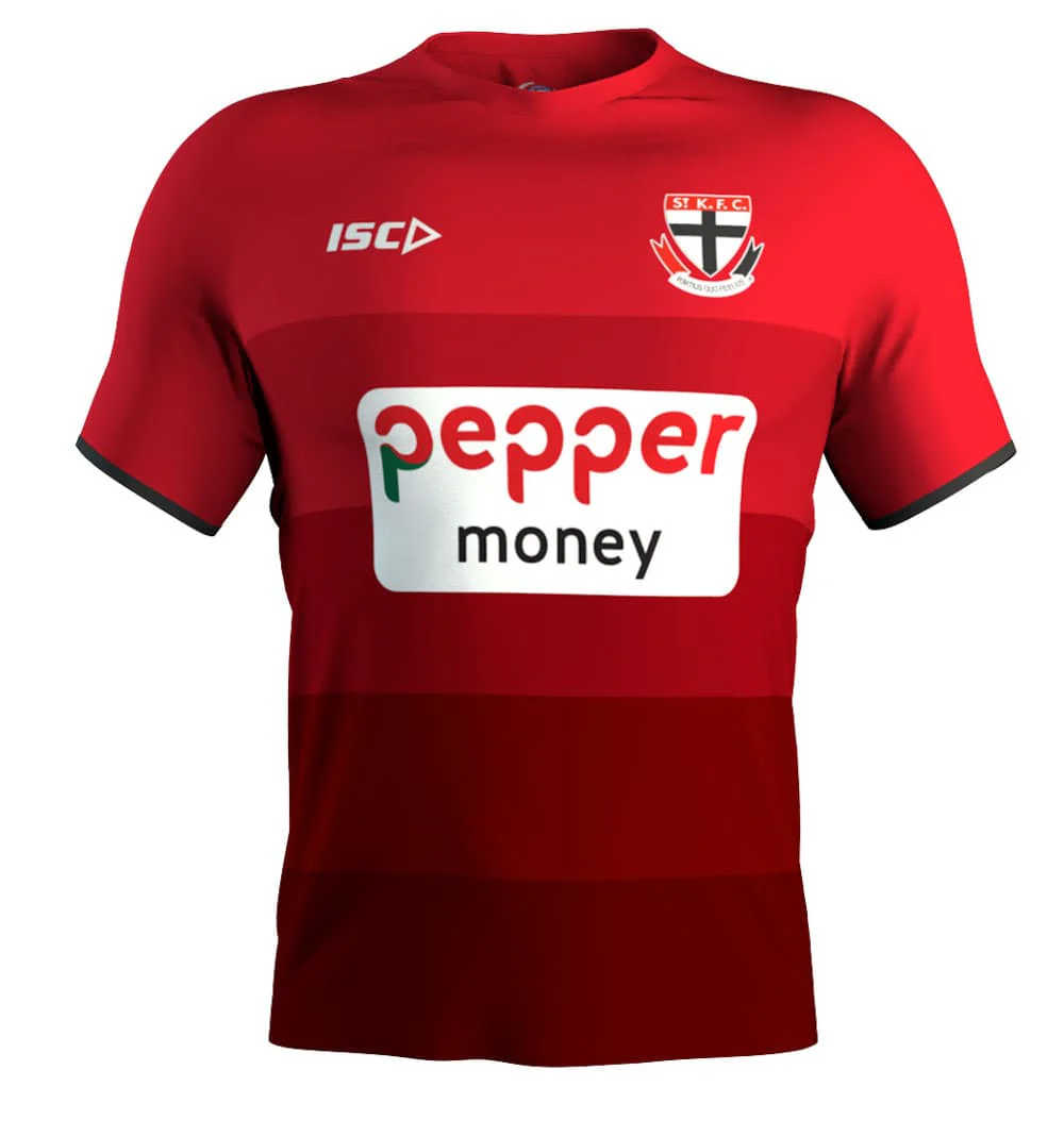 St Kilda Saints AFL Mens Red Training Shirt - Image 5
