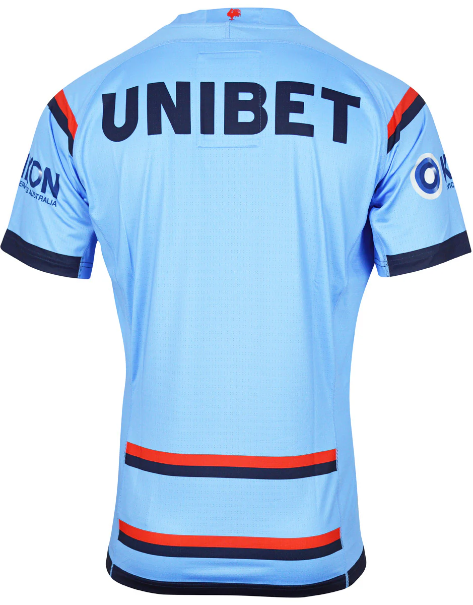 Sydney Roosters 2025 NRL Mens Sky Blue Player Issue Jersey with GPS - Image 4