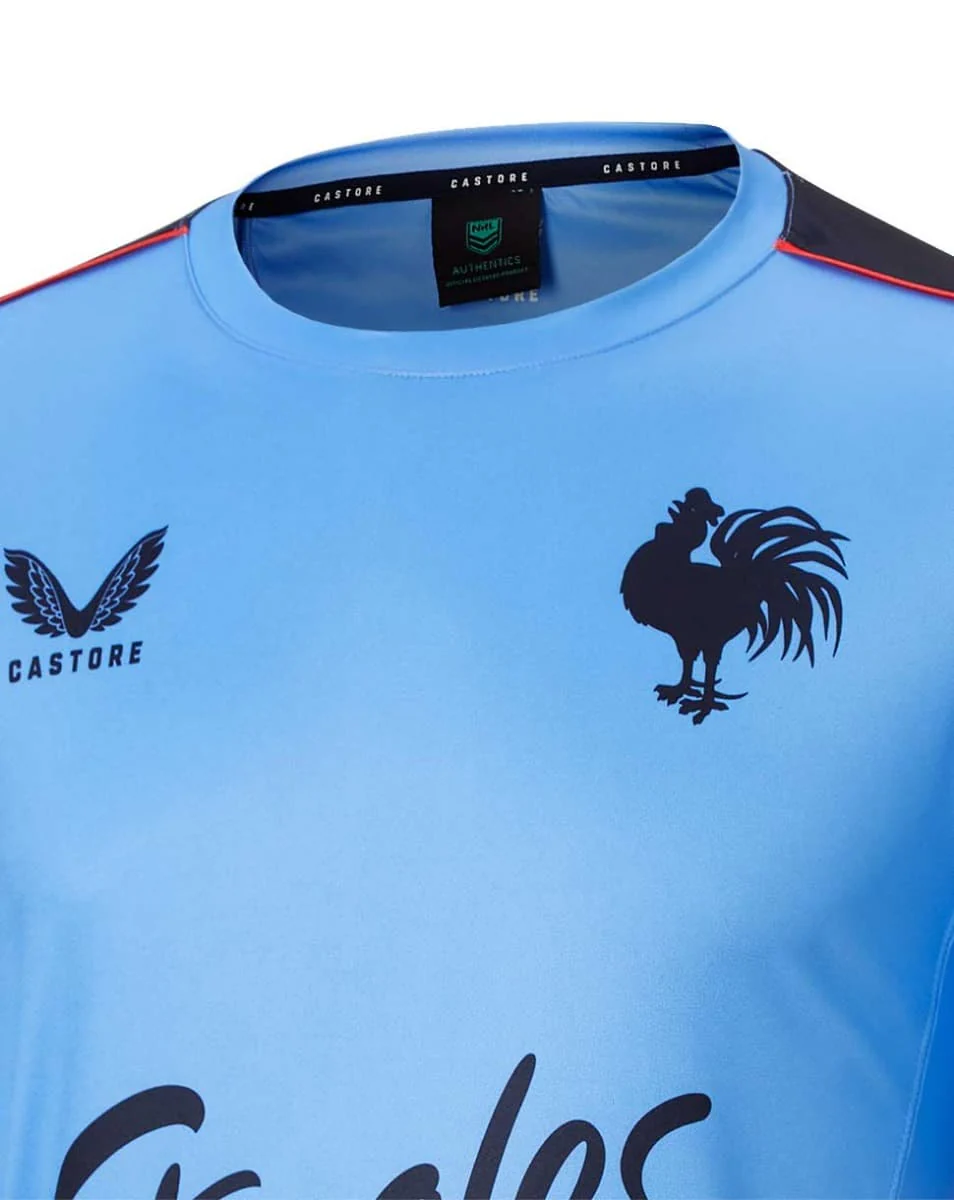 Sydney Roosters Castore NRL Mens Sky Blue Training Shirt - Image 2