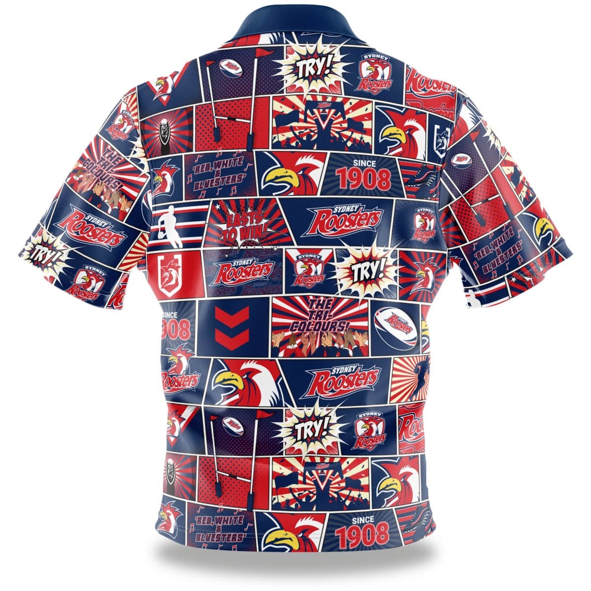 Sydney Roosters NRL Mens 'Fanatic' Pop Art Shirt - Image 2