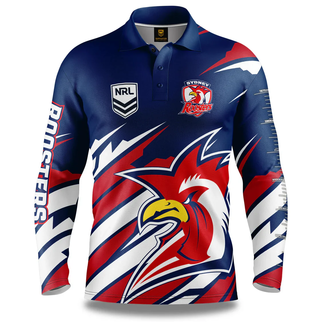 Sydney Roosters NRL Mens Ignition Fishing Shirt - Image 2