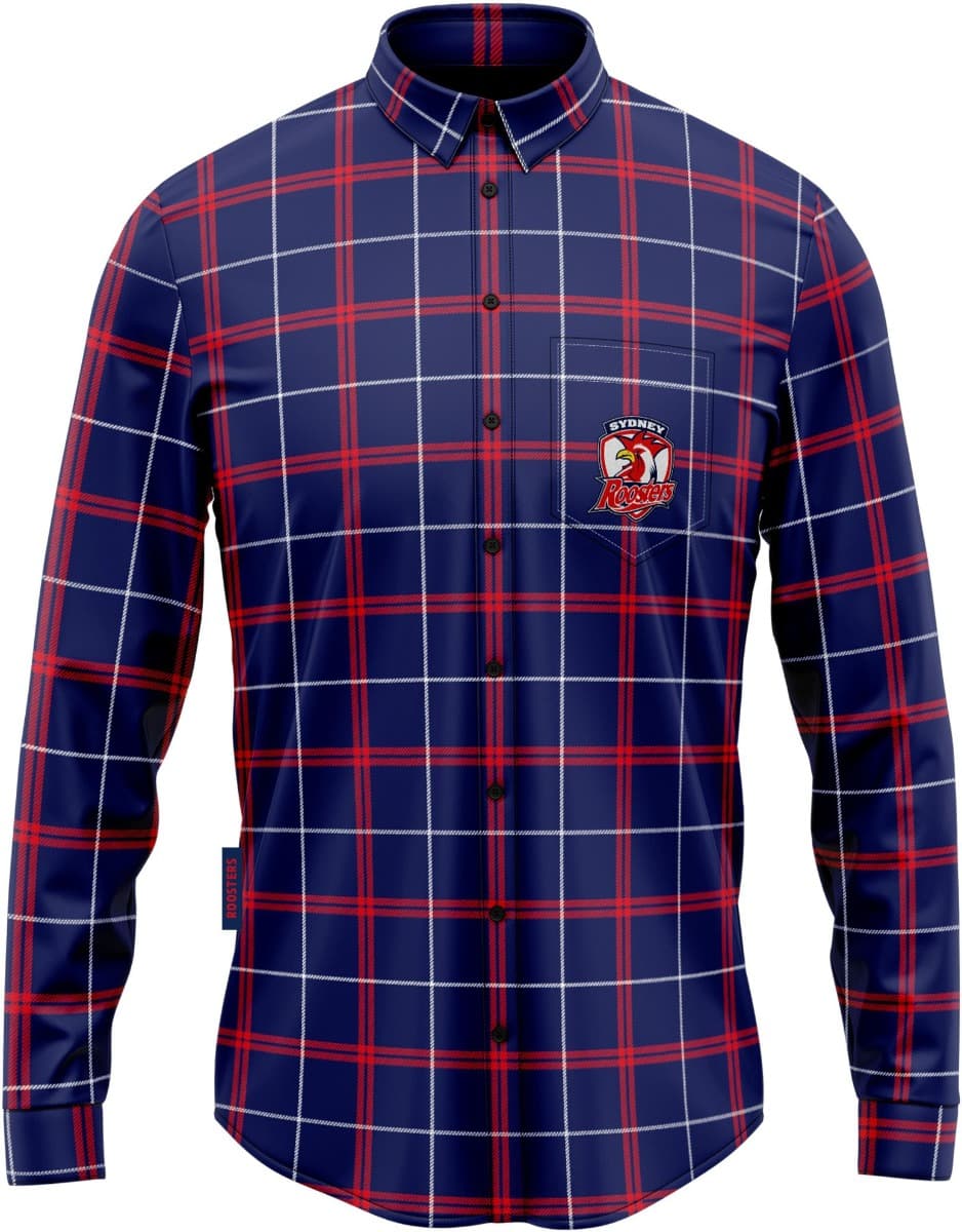 Sydney Roosters NRL Mens Mustang Flannel Shirt - Image 3