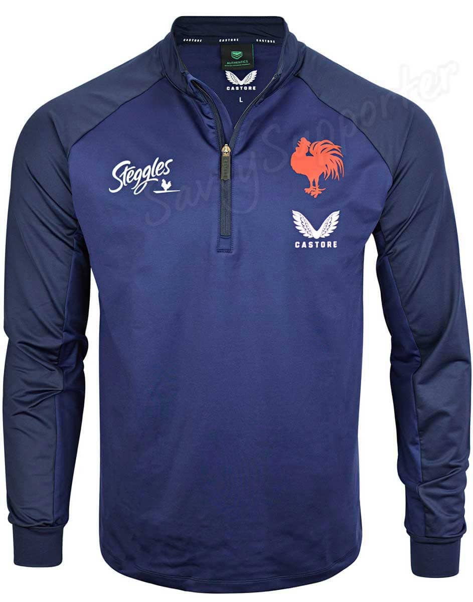 Sydney Roosters NRL Mens Navy Training 1/4 Zip Training Top - Image 3