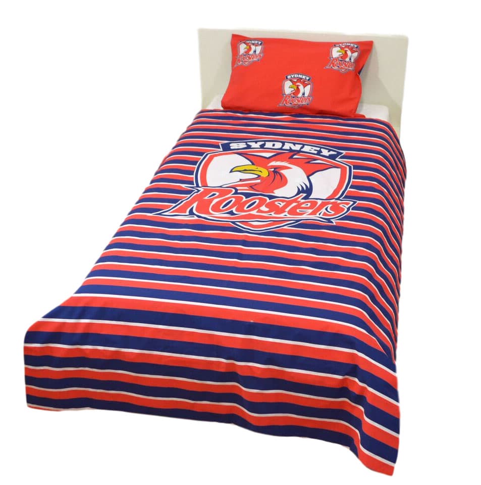 Sydney Roosters NRL Single Stripe Quilt Cover Set - Image 2
