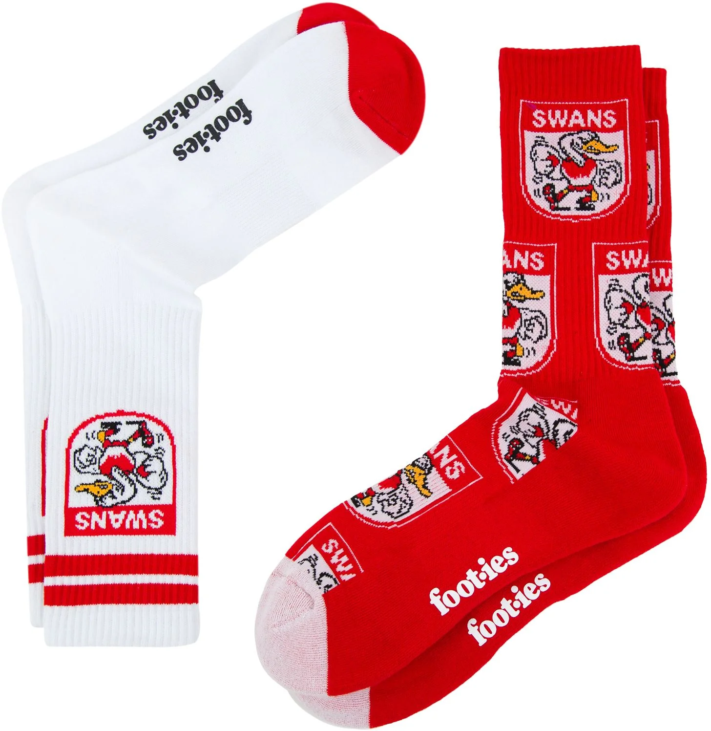 Sydney Swans 2026 AFL Mens 8-13 Retro Sneaker Sock 2 Pack