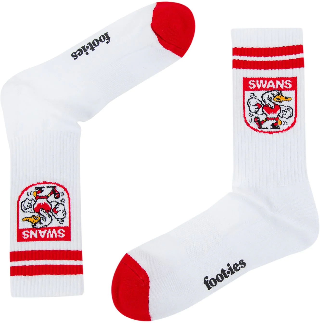 Sydney Swans 2026 AFL Mens 8-13 Retro Sneaker Sock 2 Pack - Image 3