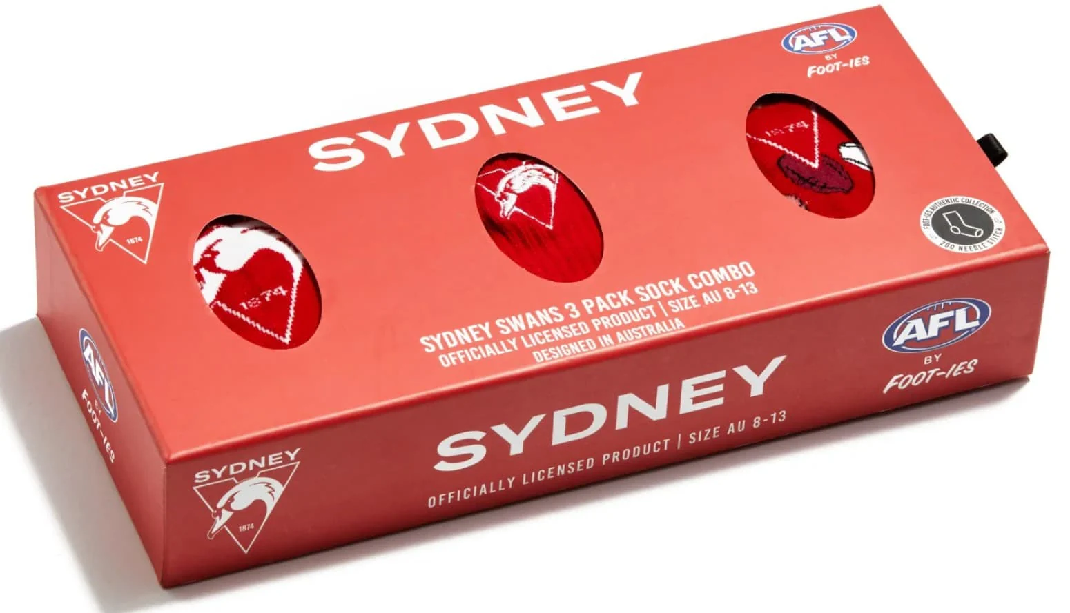Sydney Swans AFL Adults 3 Pack Socks Gift Box - Image 3