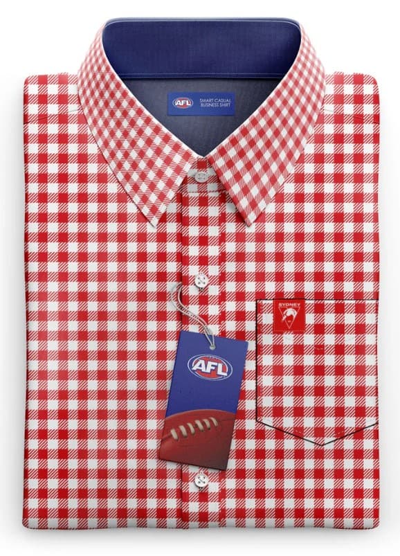 Sydney Swans AFL Mens Dawson Business Shirt - Image 2