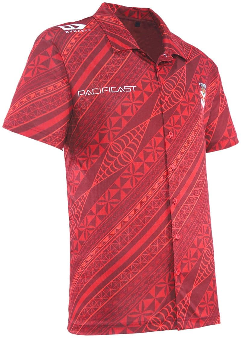 Tonga 2025 Rugby League Mens Button Up Polo Shirt - Image 3