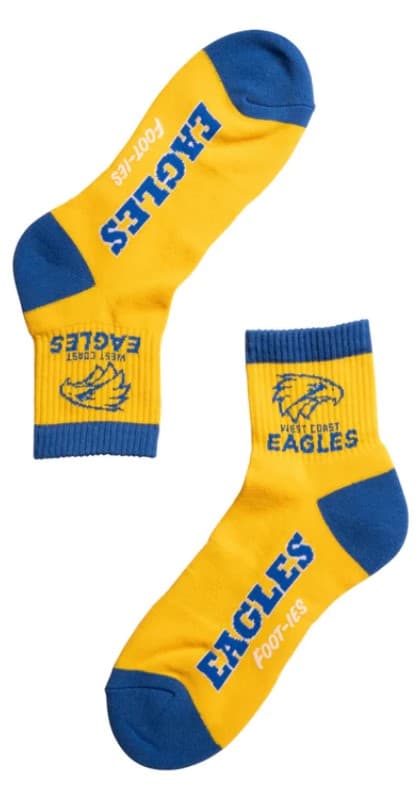 West Coast Eagles AFL Adults Banner 2 Pack Quarter Socks - Image 3