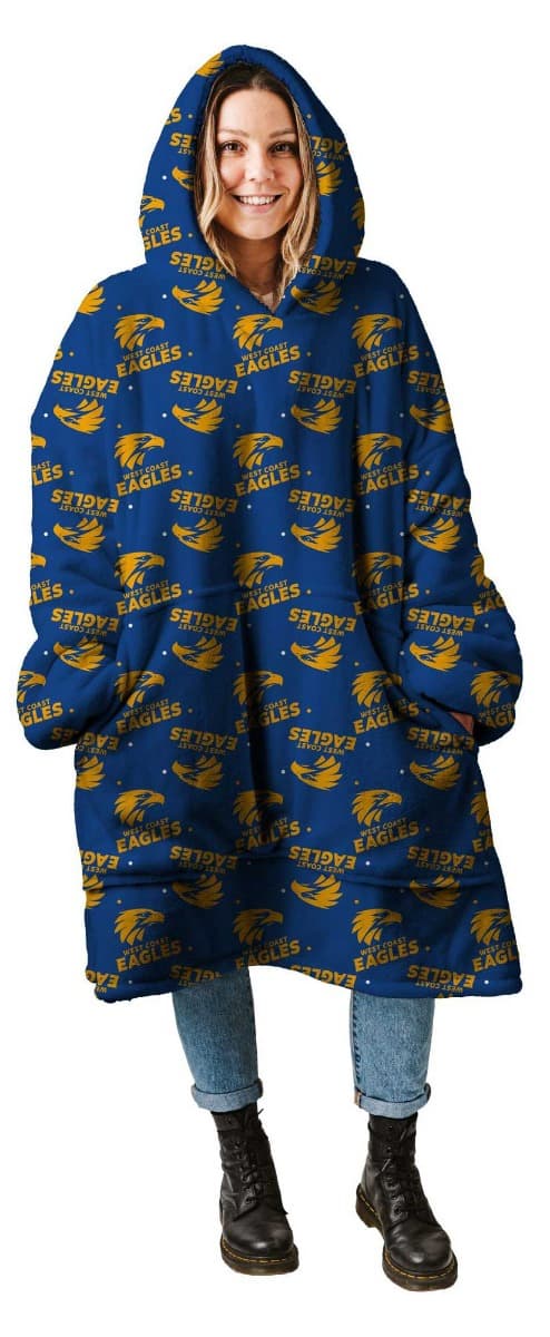 West Coast Eagles AFL Adults Oversize Flanket, Snugget, Onesie Hoody - Image 3