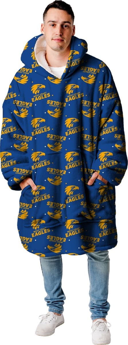 West Coast Eagles AFL Adults Oversize Flanket, Snugget, Onesie Hoody - Image 4