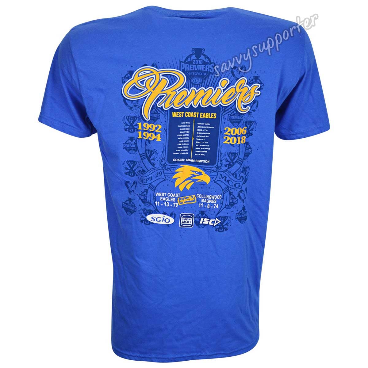 West Coast Eagles Premiers Tee Shirt - Image 2